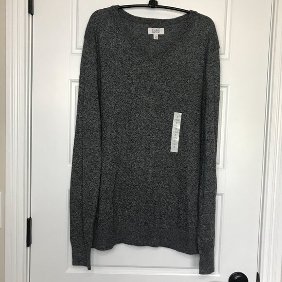 Croft & Barrow Easy Care Sweater Black Marled Long Sleeve V-Neck Mens Medium NEW - Picture 2 of 10